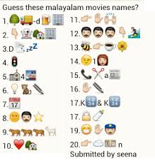 I am an unabashed lover of emojis. Guess Malayalam Movie Names Puzzlersworld Com