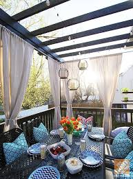 Deck Decorating Ideas A Pergola Lights And Diy Cement Planters Pergola Outdoor Curtains Deck Decorating