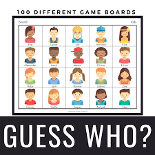 100 Guess Who Game Boards With Cue Cards Editable Distance Learning Cue Cards Board Games Different Games