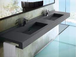 Lavabo Rettangolare Sospeso In Silexpol Con Porta Asciugamani Fontana Lavabo Doppio By Fiora Arredo Bagno Moderno Arredamento Bagno Mobile Bagno