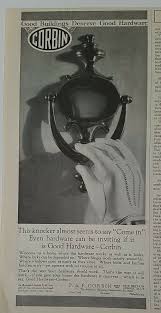 1927 P.& F. Corbin good Hardware vintage door knocker original ad