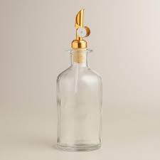 Glass Oil Bottle With Gold Stopper Olive Oil Dispenser Oil Bottle Oil Dispenser