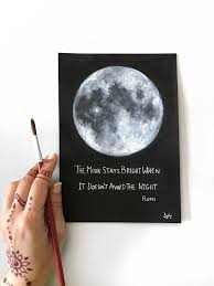 Moon Painting Rumi Space Art Moon Phases Original Etsy In 2021 Moon Painting Space Art Moon Art