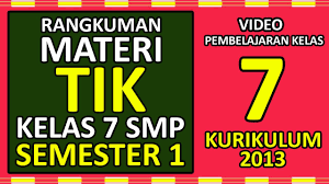 Maybe you would like to learn more about one of these? Rangkuman Materi Tik Kelas 7 Smp Semester 1 Kurikulum 2013 Youtube