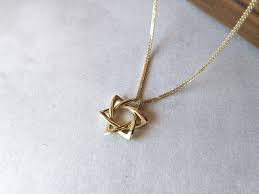 Star of David Black Metal Necklace