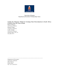 Pdf Testing The Monetary Model For Exchange Rate Determination In South Africa Evidence From 101 Years Of Data