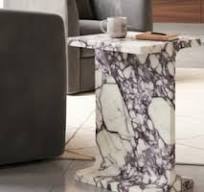 Calacatta Viola Marble Side Table – Handmade Natural Stone ...