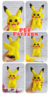 Pokemon Plush Pattern Pikachu Pattern Pikachu Plush Diy Etsy Felt Toys Felt Toys Patterns Stuffed Toys Patterns