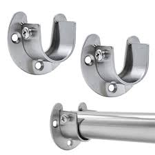 2012 popular wooden curtain rod brackets/ holders for curtain rod 25mm and windows home decor. 2 Pack Stainless Steel Closet Pole Sockets Heavy Duty Closet Rod End Supports U Shaped Flange Rod Holder With Screws For Wardrobe Bracket Shower Curtain Rod Walmart Com Walmart Com