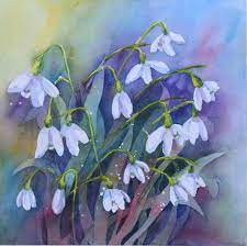 Snowdrops Flower Painting Watercolor Flowers Flower Art