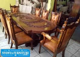 160 cm x 90 cm x 75 cm. Meja Makan Manohara 8 Kursi Super Elegan
