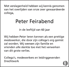 Peter Feirabend 19 07 2018 Overlijdensbericht En Condoleances Mensenlinq Nl