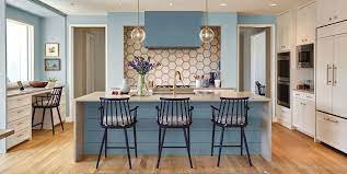 In this case, the designer decided to go with green elements as well! 40 Blue Kitchen Ideas Lovely Ways To Use Blue Cabinets And Decor In Kitchen Design