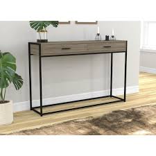 Safdie Co Cozy Home Dark Taupe Console Table 81046 Z 05 The Home Depot In 2020 Couch Table Metal Console Table Wall Table