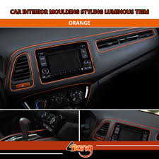 10m Car Interior Air Vent Grille Switch Rim Console Panel Decorative Styling Trim Diy Strip Luminous Orang Interior Accessories Truck Interior Decorative Lines