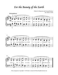For The Beauty Of The Earth Free Intermediate Piano Sheet Music Hymn For Earth Day Sheet Music Piano Sheet Music Free Christmas Piano Sheet Music