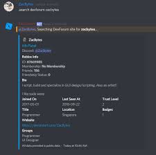 If you believe a user has violated discord's terms of service please report them here. Roblox User Lookup Discord Bot Release Community Resources Devforum Roblox