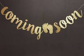 Coming Soon Baby Shower Banner Baby Shower Decorations Gold Baby Shower Banner Girl Baby Shower Banner Diy Baby Shower Banner