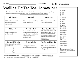 Spelling Tic Tac Toe Homework Ppt Download