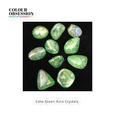 Outstanding and very dramaticly crystallised group of green quartz crystals. Lime Green Aura Quartz Crystals Colour Obsession
