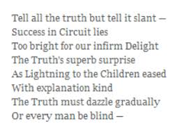 Tell All The Truth But Tell It Slant 1263 By Emily Dickinson Dickinson Poems Poetry Foundation Words