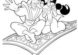 Aladdin and jasmine are flying on magic carpet. Aladdin Coloring Pages Page 4 Of 7 Coloring4free Com