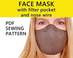 Face Mask Pattern Sewing Pdf Face Mask With Filter Pattern Etsy Mask Diy Face Mask Diy Face
