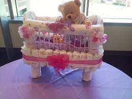 Diaper Baby Bed Baby Shower Crafts Baby Shower Fun Baby Shower Gifts