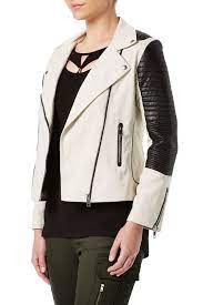 Outerwear Rockmans Jackets Mixing Fabrics Biker Jacket