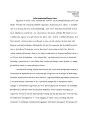 A reflection paper refers to one where the student expresses their thoughts and sentiments about specific issues. Informational Interview Herman Quiroga Ced 250 Petrolle Informational Interview My Person Of Choice For The Informational Interview Was Norman Course Hero