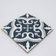 Patterned floor tiles bathroom navy. Moroccan Mosaic Tile House Argana 8 X 8 Cement Patterned Wall Floor Tile Reviews Wayfair