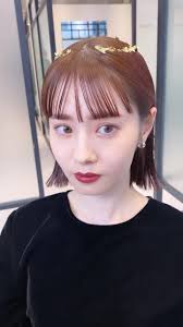 卒業式 袴ヘアアレンジ ボブ前髪なし