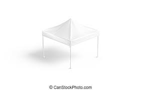 Completely enclosed with removable sidewalls; Blank White Pop Up Canopy Tent Mockup Isolated 3d Rendering Empty Outdoor Marquee Mock Up Half Turned View Clear Beach Canstock