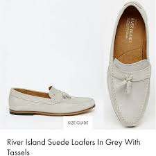 lf river island suede loafers in grey mens fashion