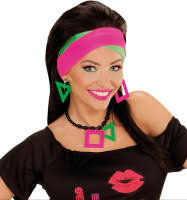 80er Neon Stirnband Kathy orange