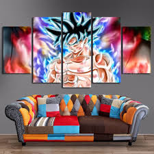 5 Piece Dragon Ball Z Goku Super Oil Painting Printed Canvas Wall Art Home Decor Dragon Ball Wall Art Canvas Art Wall Decor Goku Wall Art