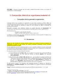 Compozitia chimica a materiei vii. 1 Compozitia Chimica Si Organizarea Materiei Vii