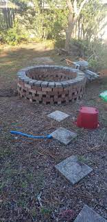 New Firepit My Wife Made Entirely Of Leftover Bricks And Pavers Upcycling Brick Fire Pit Fire Pit Backyard Fire Pit
