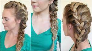 French Braid And Four Strand Side Braid Youtube Side Braid Hairstyles Side French Braids Pretty Hairstyles