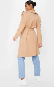 Asos oversized coat with waterfall drape in camel. Veronica Camel Oversized Waterfall Belt Coat Prettylittlething