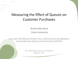 We did not find results for: Measuring The Effect Of Queues On Customer Purchases Andres Musalem Duke University Joint Work With Marcelo Olivares Yina Lu Decisions Risk And Operations Ppt Download