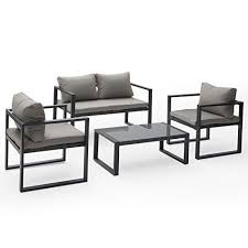 Des astuces récup, boheme, diy, facile, pour faire un jardin avec une ambiance zen, moderne, rustique. Salon De Jardin Ibiza En Tissu Gris 4 Places Aluminum Anthracite Meuble Maison Decoration Meuble Mobilier Geometrique
