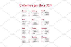 3 Vector Calendars For 2021 Year By Aromeo On Creativemarket In 2020 Calendar Template Calendar Calender