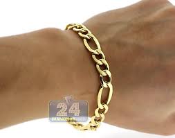 Maybe you would like to learn more about one of these? Real 10k Yellow Gold Hollow Figaro Link Mens Bracelet 8mm 8 5
