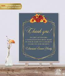 Check spelling or type a new query. Fall Thank You Sign In Lieu Charity Donation Red Rose Signature Cocktail Sign Rustic Chic Wedding Decor Red Rose Flower
