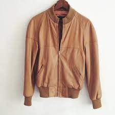 Vintage 1960s Men S Tan Brown Leather Jacket Vintage Etsy Bomber Jacket Vintage Jackets Men Fashion Leather Jacket Style