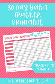 30 Day Habit Tracker Printable Habit Planner Habit