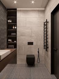 Modern white bathroom with large shower with rainfall showerhead. Pokrovsky On Behance Http Whitetiles Info Pokrovsky On Behance Html Bathroom Interior Decorating Modern Bathroom Design Modern Bathrooms Interior