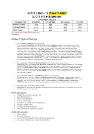 Everybody deserves a break from their routine and what better than going on a holiday! Pakar Percutian Murah Travel Market Malaysia 2019 4days 3nights Jakarta Only Quote Per Person Rm 3 Nights In Jakarta Itinerary 4 Days 3 Nights Package Day 1