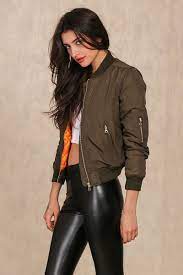 Army Green Bomber Jacket Bomber Jacket Women Army Green Bomber Jacket Black Leather Bomber Jacket